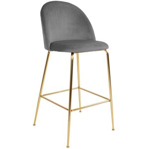 Meubles & Design Tabouret de bar scandinave en velours gris