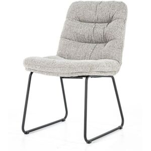 Meubles & Design Chaise moderne rembourree en tissu matelasse gris