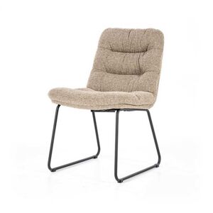 Meubles & Design Chaise moderne rembourree en tissu matelasse beige