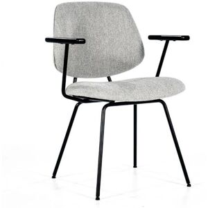 Meubles & Design Chaise moderne avec accoudoirs en tissu gris