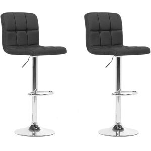 Beliani Lot de 2 chaises de bar reglables noires