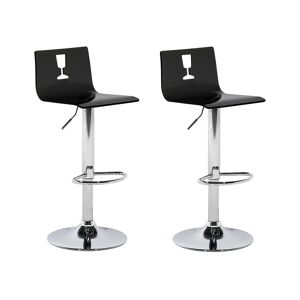 Beliani Set de 2 chaises de bar transparentes noires