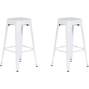 Beliani 2 tabourets de bar blanc de 76 cm