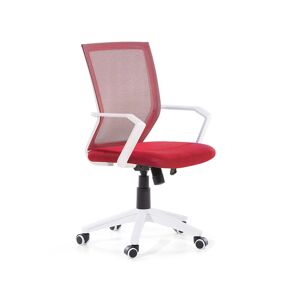 Beliani Chaise de bureau rouge reglable en hauteur