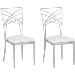 Beliani Lot de 2 chaises en metal argente