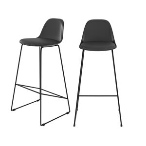 Rendez-Vous Deco Chaise de bar noire 75 cm (lot de 2)