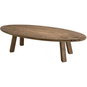 MACABANE Table basse ovale en pin recycle L139