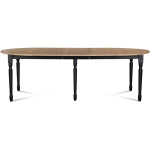 Hellin Table ronde en bois 6 pieds tournes D105 + 3 rallonges bois