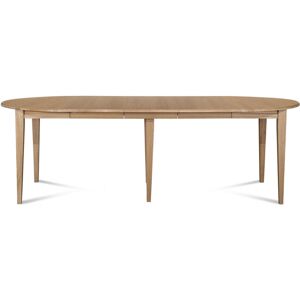 Hellin Table ronde 6 pieds fuseau 105 cm + 3 rallonges bois