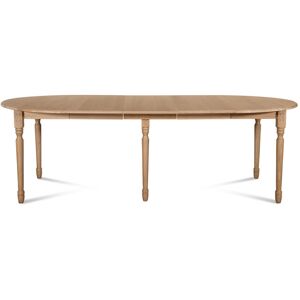 Hellin Table ronde en bois 6 pieds tournes D105 + 3 rallonges bois