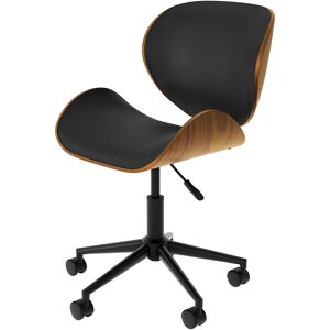 Rendez-Vous Deco Chaise de bureau pivotante en cuir synthetique noir 79-91cm