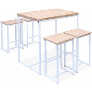 sweeek Set table haute avec 4 tabourets de bar