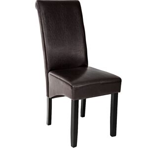 Tectake Chaise de salle a manger Siege rembourre avec revetement en cuir