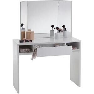 Calicosy Coiffeuse 1 Tiroir 2 Niches avec Miroir 3 Pans