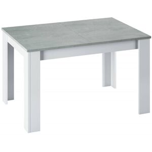 Dmora Table extensible effet bois 140/190x90 cm beton et blanc