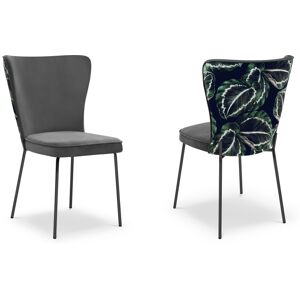 CXL by Christian Lacroix Ensemble de 2 chaises 1 place en velours gris fonce