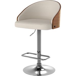 Rendez-Vous Deco Chaise de bar reglable 63/84 cm en tissu beige