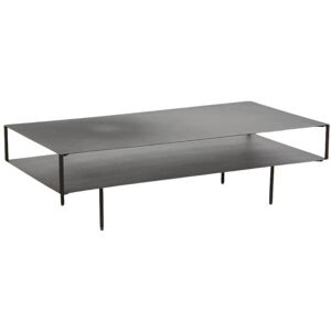 Robin des Bois Table basse double plateau rectangle metal Noir