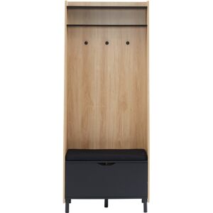 Baita Vestiaire d'entree effet chene et gris h185cm bois et gris