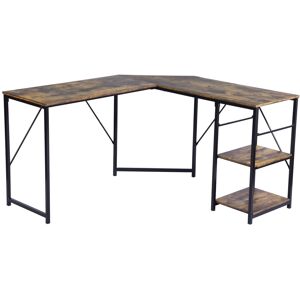 Urban Meuble Bureau d'angle style industriel avec etageres integrees