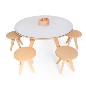 Drawin table Table a dessiner multifonction XXL en bois D90 cm et 4 tabourets