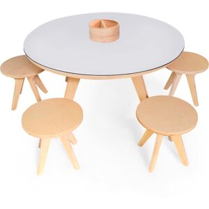 Drawin table Table a dessiner multifonction XXL en bois D90 cm avec 4 tabourets