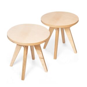 Drawin table Lot de 2 tabourets en bois de bouleau