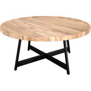 Rendez-Vous Deco Table basse ronde en bois d'acacia et metal D90 cm