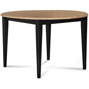 Hellin Table ronde bois D115 cm avec 1 allonge et Pieds fuseau