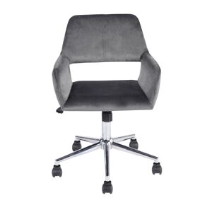 Urban Meuble Chaise de bureau moderne en velours gris