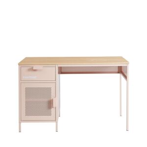 Drawer Bureau 1 porte 1 tiroir en metal PANTONE L120cm rose blush