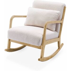 sweeek Rocking chair a bouclettes blanches