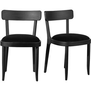 Robin des Bois Lot de 2 chaises en chene et velours Noir