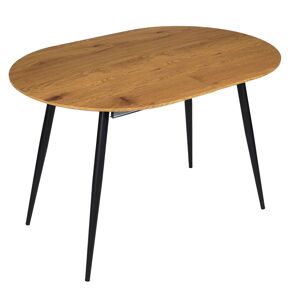Toilinux Table extensible ovale pour 4 a 6 personnes effet bois marron