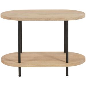 Meubles & Design Table d'appoint ovale 2 plateaux en bois et metal