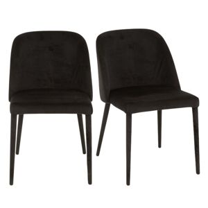 Meubles & Design Lot de 2 chaises salle a manger en velours noir