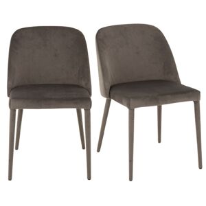Meubles & Design Lot de 2 chaises salle a manger en velours gris