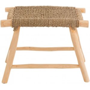 Meubles & Design Tabouret bas en bois et corde naturelle