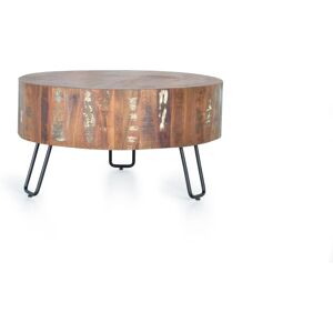 GINER Y COLOMER Table en bois recycle et pieds en metal