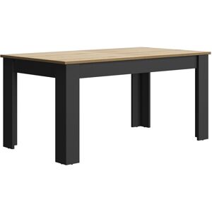 Diagone Table a manger rallonge naturel noir