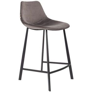 Dutchbone Tabouret de comptoir en velours gris