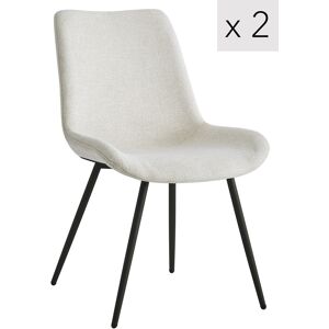 Nordlys Lot de 2 chaises en metal et tissu beige