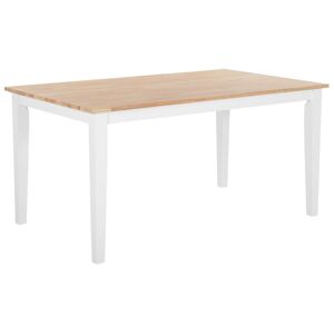 Beliani Table de salle a manger en bois d'hevea 4 personnes L150