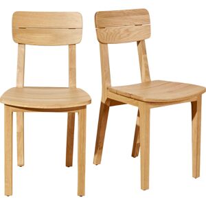 Robin des Bois Lot de 2 chaises en chene teinte claire