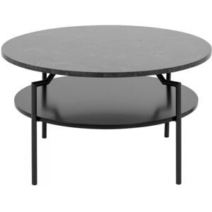 Meubles & Design Table basse contemporaine effet marbre et metal noir