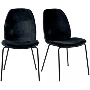 Meubles & Design Lot de 2 chaises en velours noir