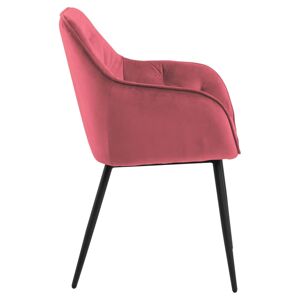 Meubles & Design Lot de 2 chaises en velours matelasse avec accoudoirs rouge