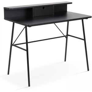 Oviala Bureau style contemporain en bois vernis noir