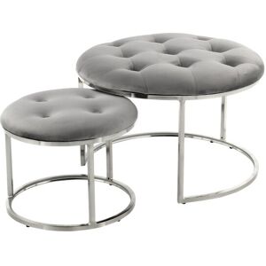 ReCollection Tabouret Tissu Gris H. assise 41 cm