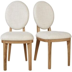 Robin des Bois Lot de 2 chaises en chene et lin